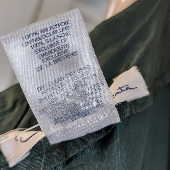 ❤️BUY2️⃣GET1️⃣🆓 $6,740 NEW OSCAR DE LA RENTA GREEN WHT SILK FLORAL DRESS 8 - Picture 12 of 15